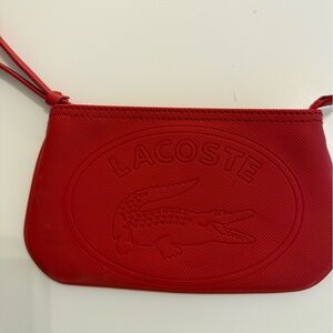 Lacoste Red Women's small zip bag with loop handle New